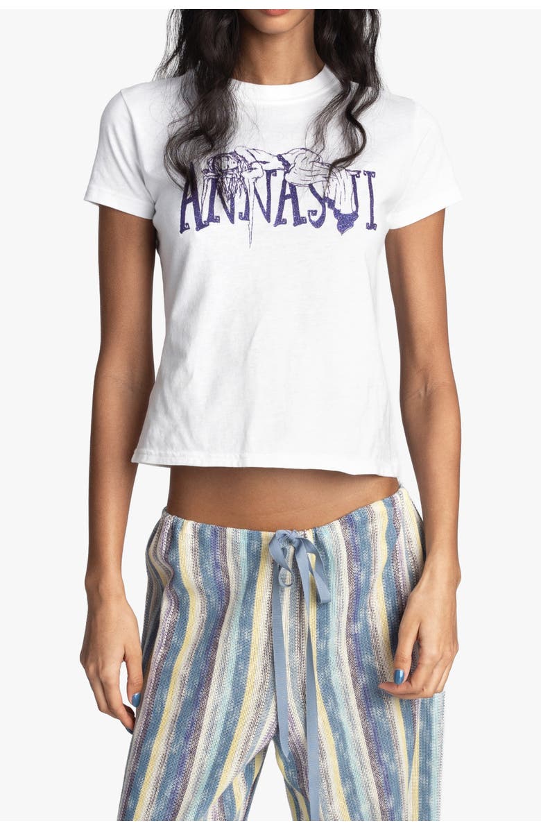 Anna Sui Sleeping Beauty T-Shirt, Main, color, White