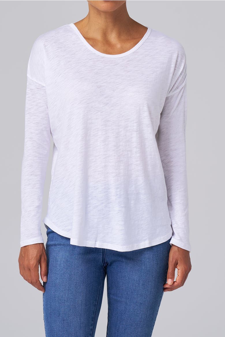 Slub Jersey Relaxed Long Sleeve Tee, Main, color, White