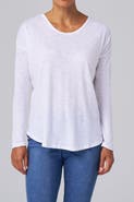Franne Golde Slub Jersey Relaxed Long Sleeve Tee