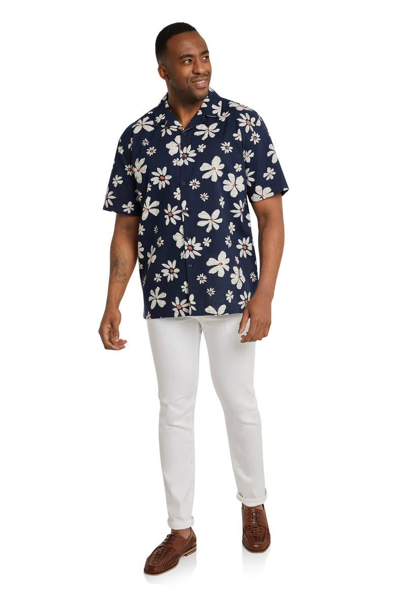 Grenada Relaxed Fit Camp Shirt, Alternate, color, NAVY