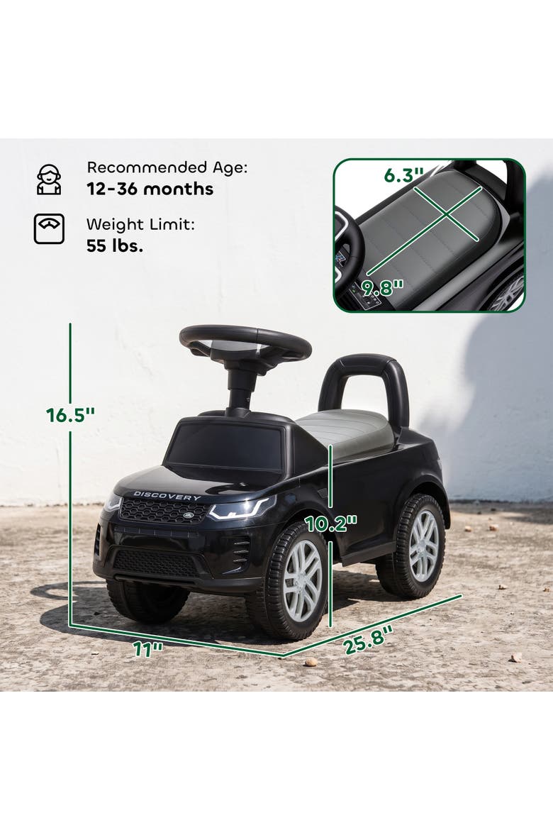 Land Rover Ride-On Push Car for Kids, Foot-to-Floor, Black, Alternate, color, Black