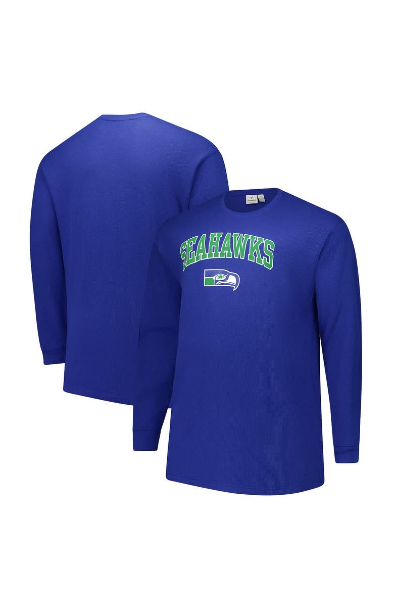 FANATICS Men's Fanatics Royal Seattle Seahawks Big & Tall Throwback Thermal Long Sleeve T-Shirt, Alternate, color, Royal