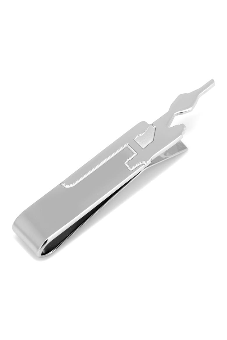 Enterprise Silhouette Tie Bar, Main, color, METALLIC SILVER
