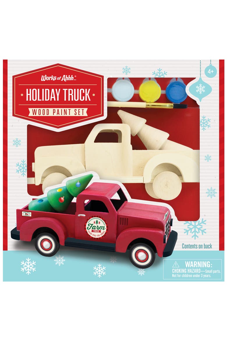 Holiday Truck Wood Paint Kit, Main, color, Multicolor