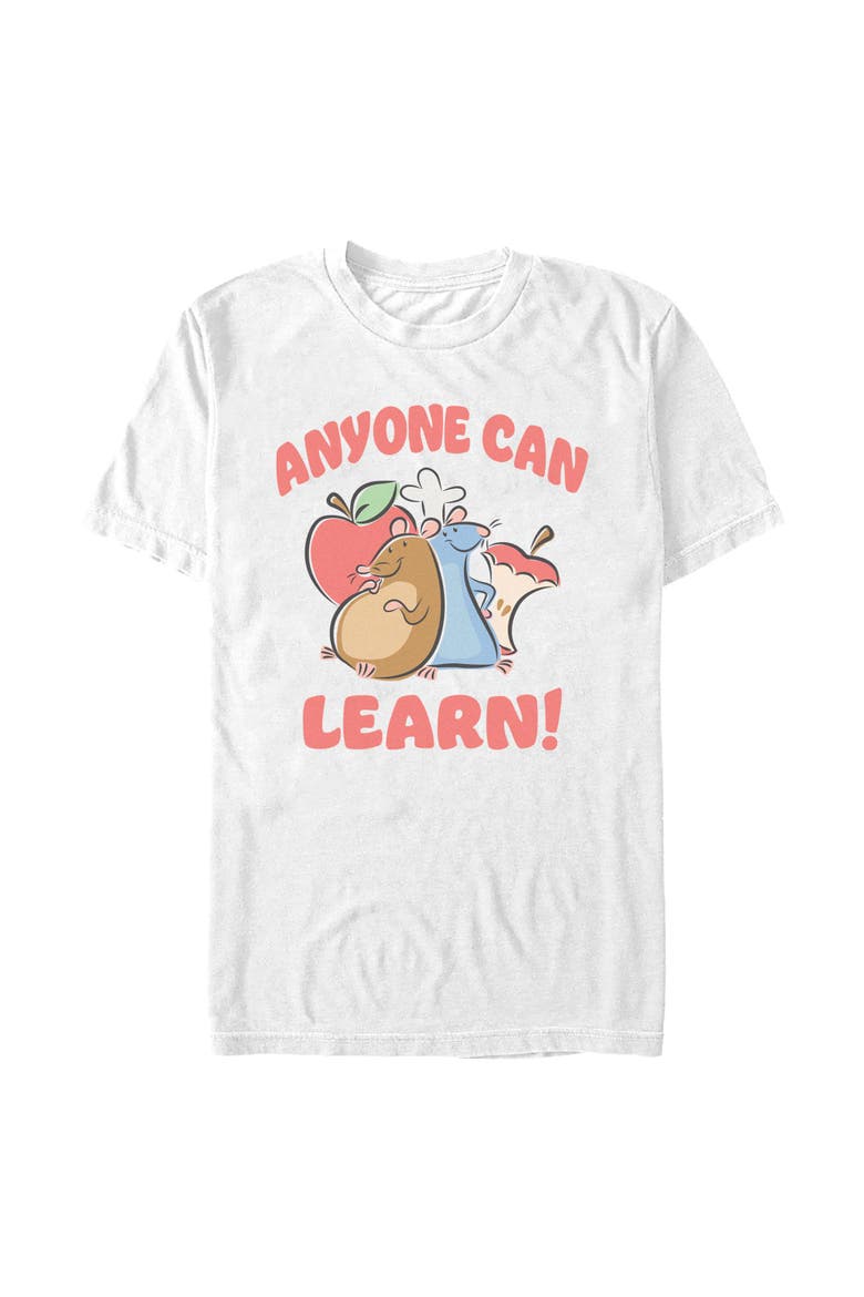 Mens Ratatouille Anyone Can Learn Drawing T Shirt, Main, color, White