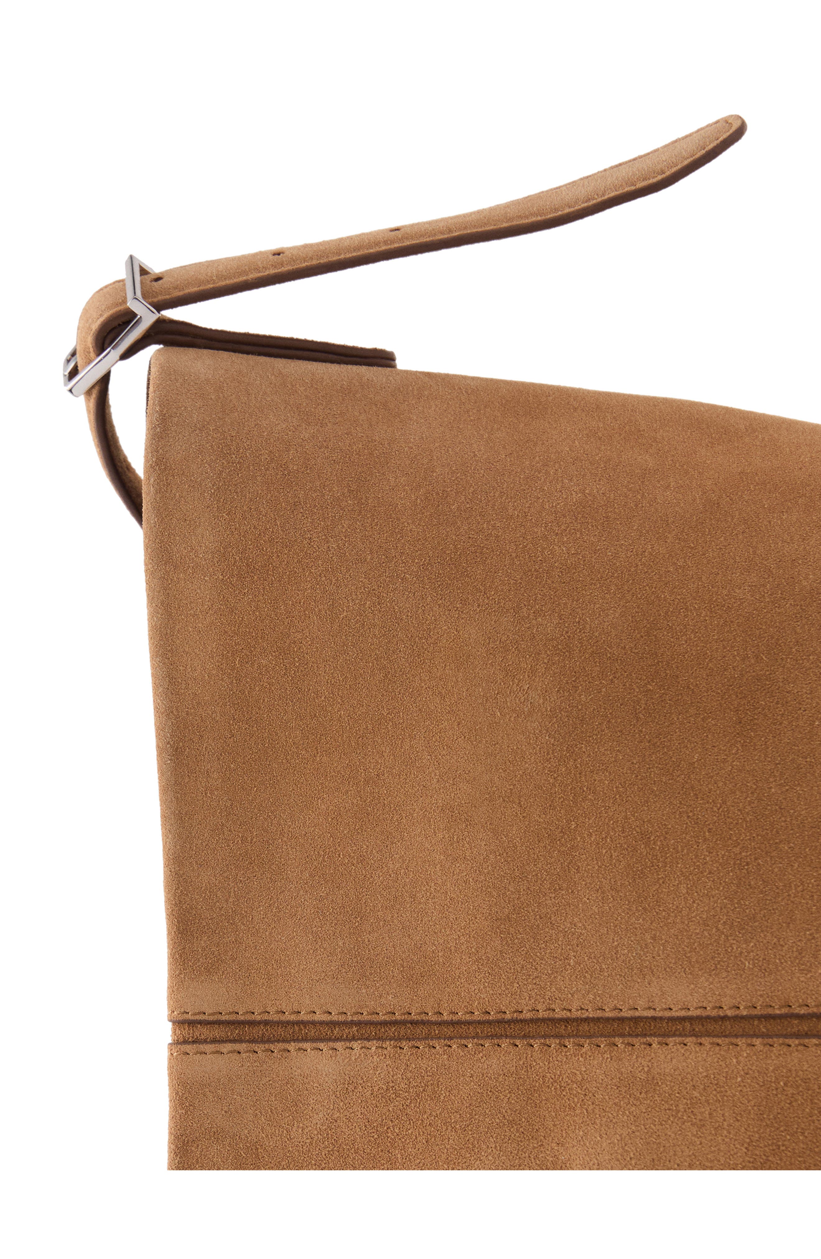 MANGO Leather Bucket Bag, Alternate, color, Medium Brown