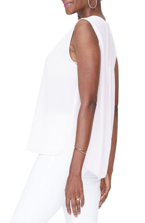 Nydj Pleat Back Sleeveless Split Neck Blouse In Light Primrose