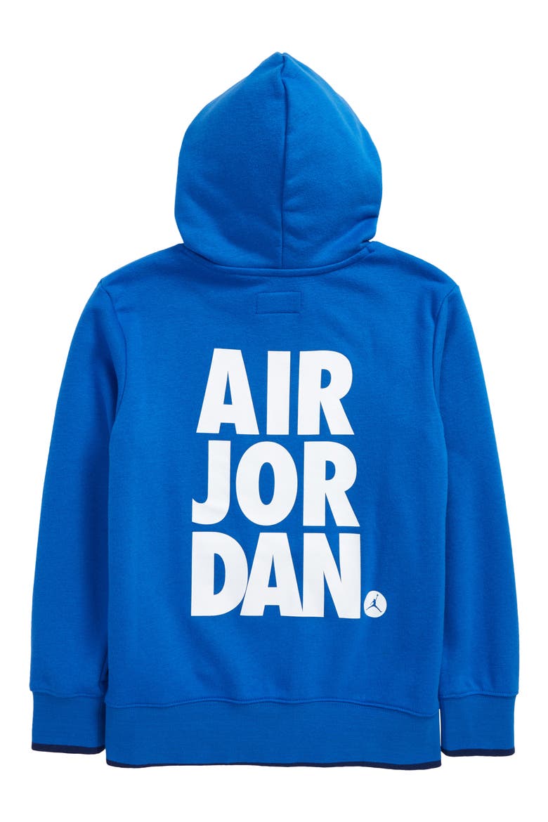 Kids' Jumpman Air Hooded Sweatshirt, Alternate, color, SIGNAL BLUE