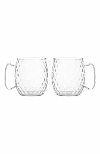 Silver One International Set of 2 Honeycomb Moscow Mule Glasses