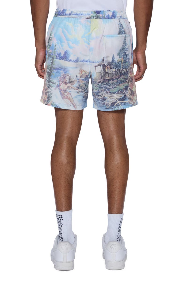 Ksubi Last Summer Print Board Shorts, Alternate, color, Grey Multi