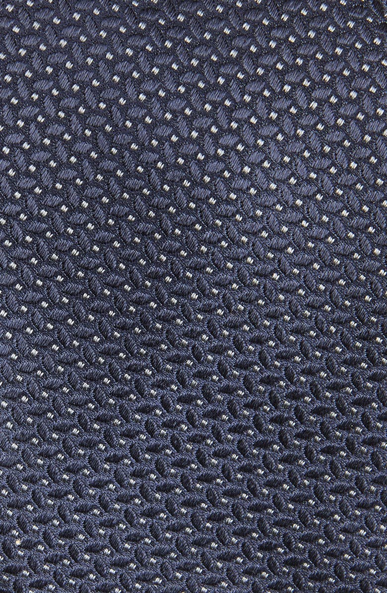 Canali Neat Silk Tie, Alternate, color, Navy