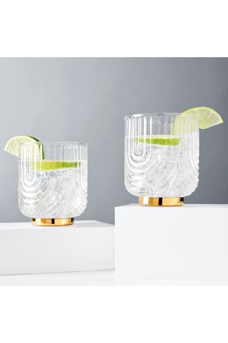 Deco Gatsby Tumblers Set of 2, Alternate, color, Clear
