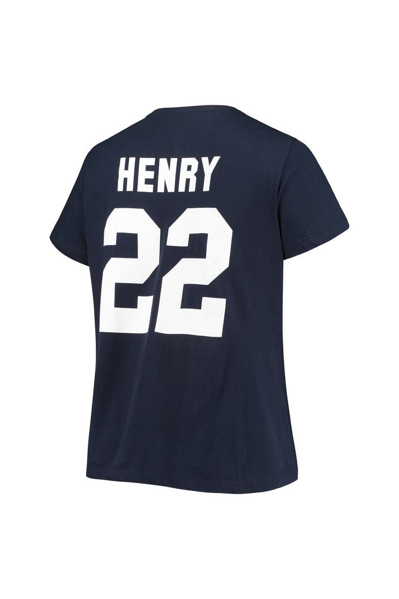 Women's Derrick Henry Navy Tennessee Titans Plus Size Fair Catch Name & Number V-Neck T-Shirt, Alternate, color, Navy
