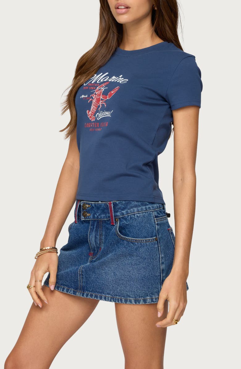 EDIKTED Lobster Club Graphic T-Shirt, Alternate, color, Blue