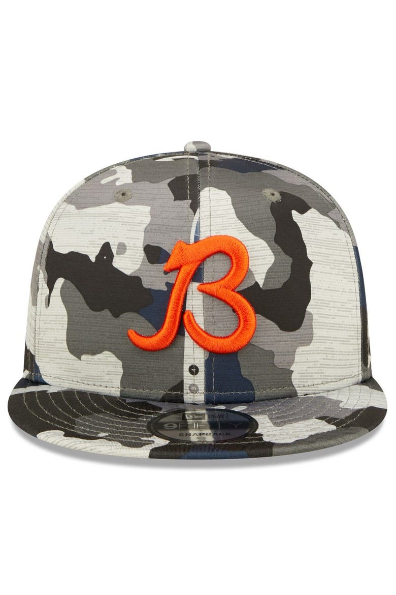 Men's New Era Camo Chicago Bears 2022 NFL Training Camp Official Script 9FIFTY Snapback Adjustable Hat, Alternate, color, Camo