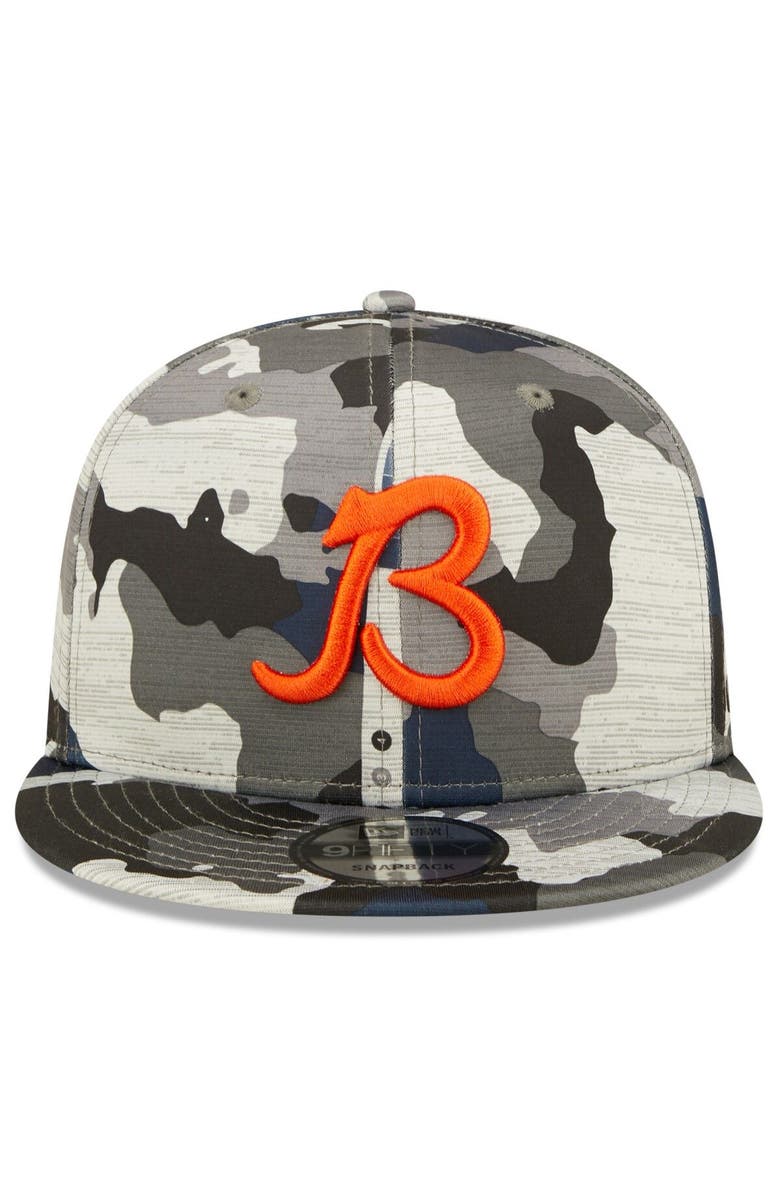 New Era Men's New Era Camo Chicago Bears 2022 NFL Training Camp Official Script 9FIFTY Snapback Adjustable Hat, Alternate, color,