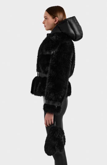 Chloe Faux Fur Jacket with Puffer Hood