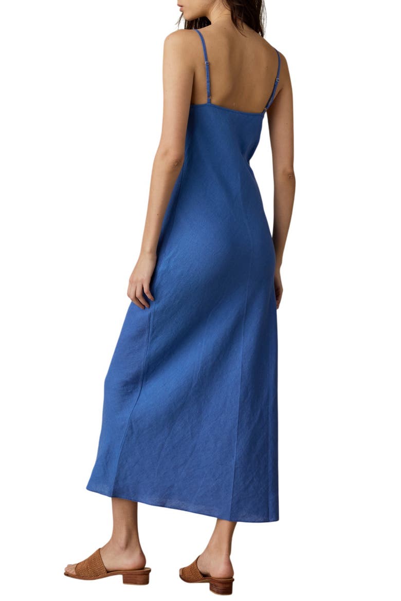 Mia Linen Slipdress, Alternate, color, PARADISE BLUE