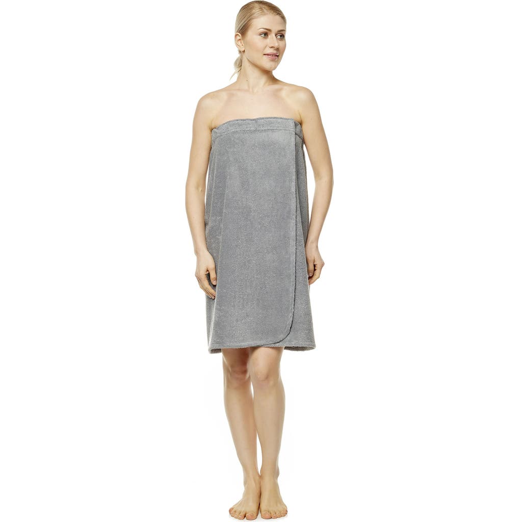 Arus Gots Certified Organic Cotton Shower Bath Wrap In Gray
