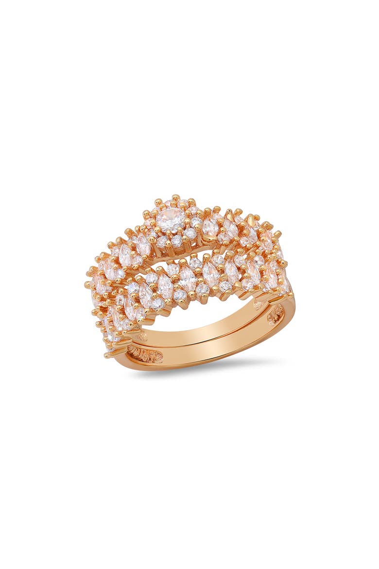 18k Gold Plated Stone Statement Ring, Main, color, GOLD