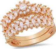 STEELTIME 18k Gold Plated Stone Statement Ring