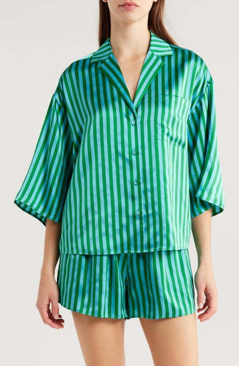 Washable Silk Button-Up Short Pajamas