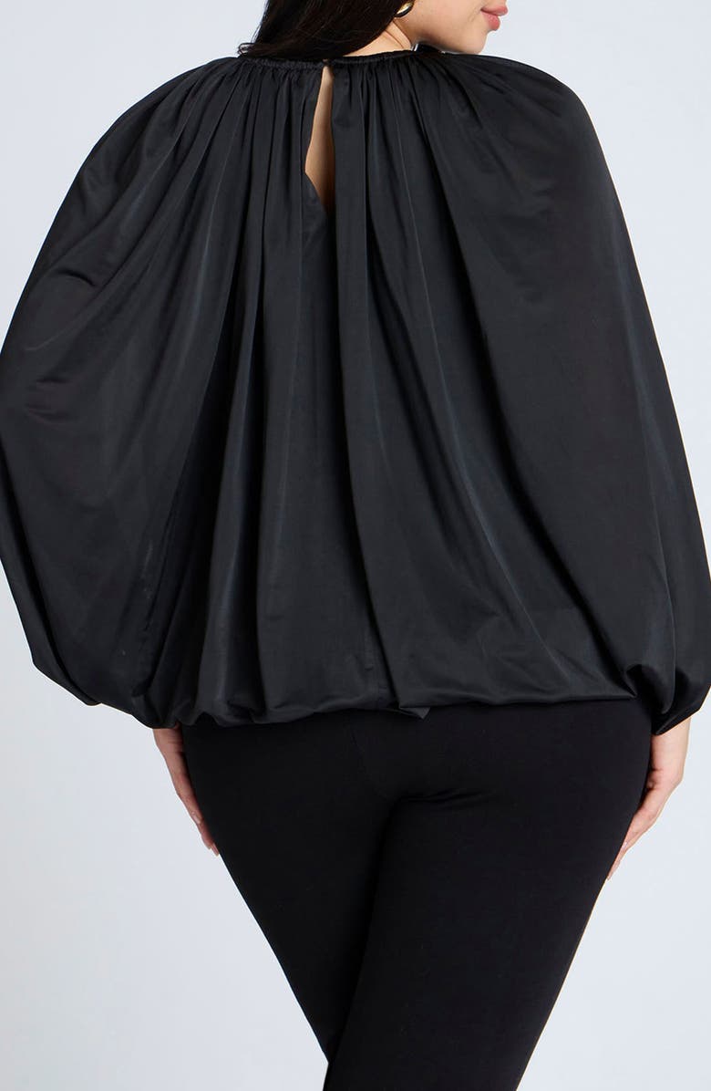 ELOQUII Drape Front Cape Top, Alternate, color,