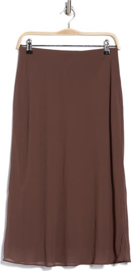 Bias Cut Chiffon Midi Skirt