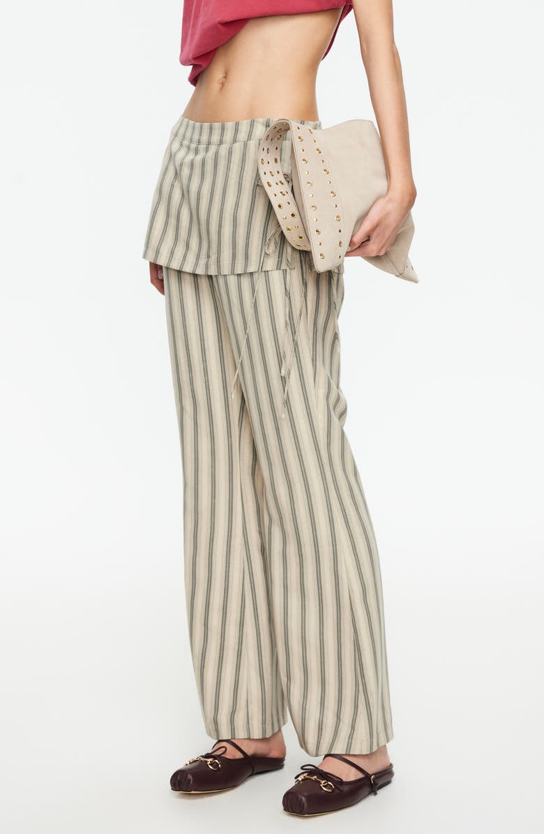 LIONESS Alpine Flare Pants, Alternate, color, Beige Stripe