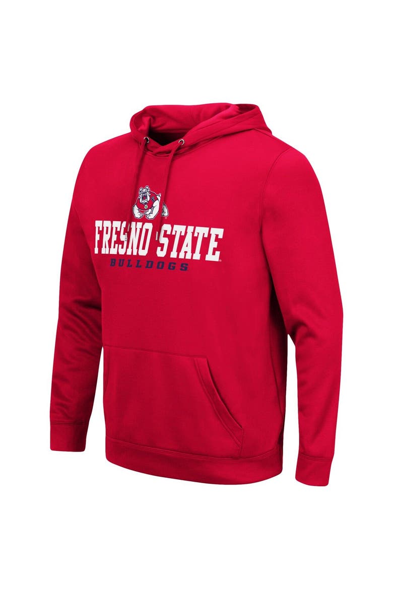 Men's Colosseum Red Fresno State Bulldogs Lantern Pullover Hoodie, Alternate, color, Red