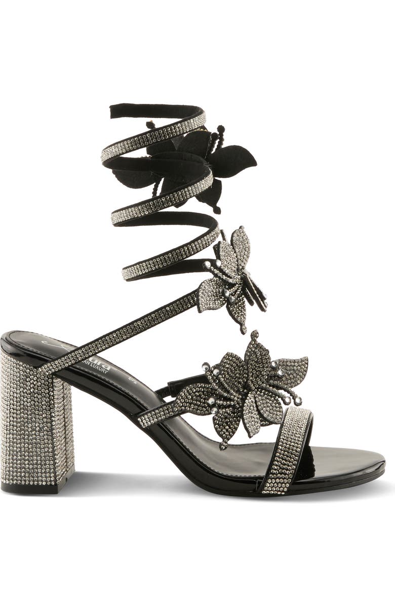 AZURA BY SPRING STEP To The Moon Ankle Wrap Sandal, Alternate, color, Black Multi