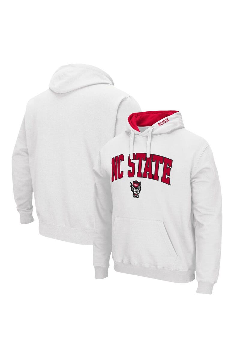 COLOSSEUM Men's Colosseum White NC State Wolfpack Arch & Logo 3.0 Pullover Hoodie, Main, color, White
