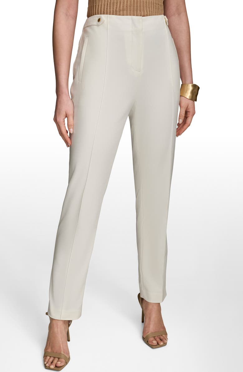 Donna Karan New York Tab Straight Leg Pants, Main, color, Cream
