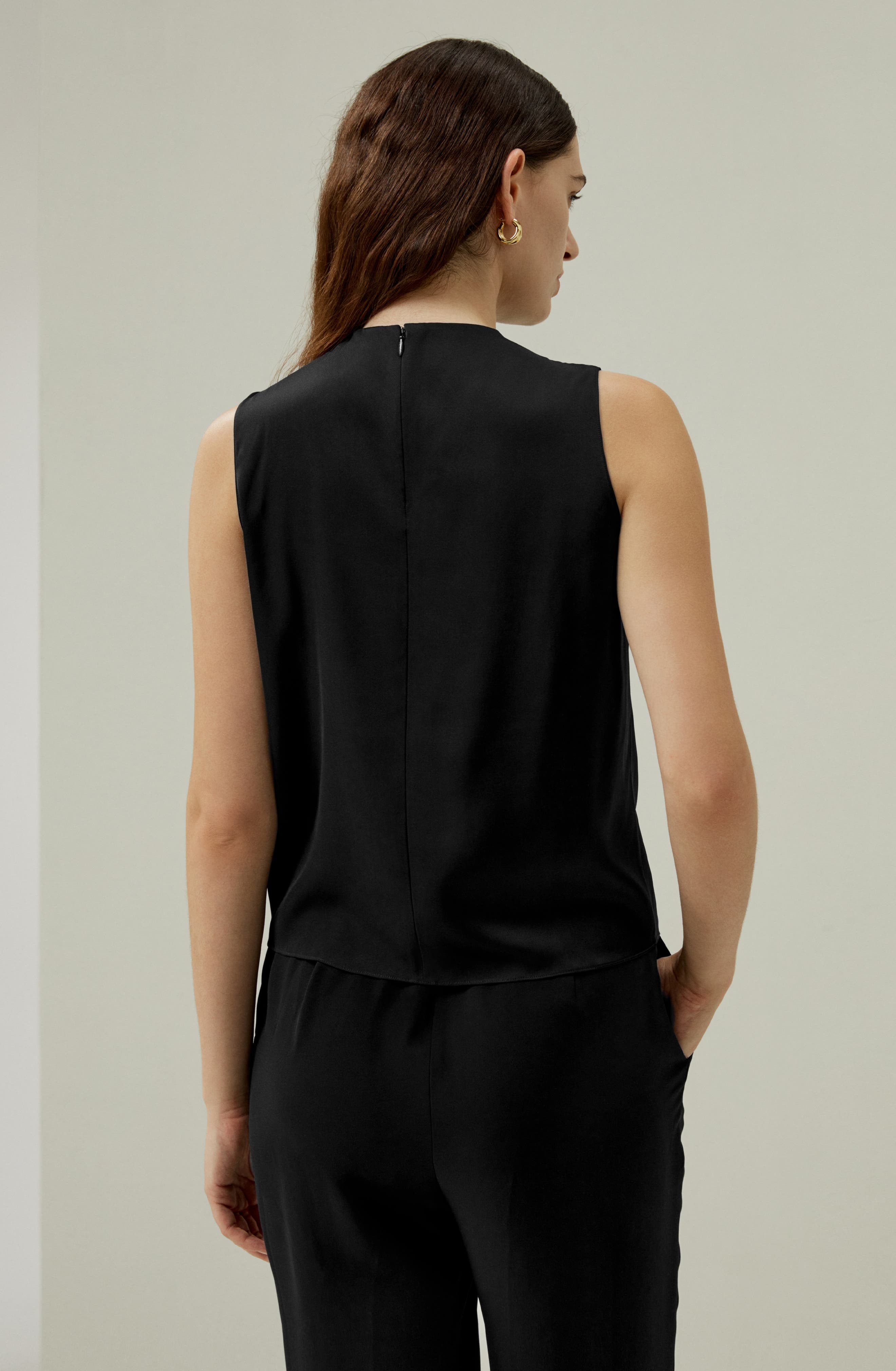 Sleeveless Minimalist Silk Top - image 2