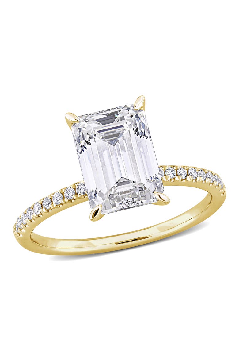 3-1/10 CTW Lab-Grown Diamond Emerald-Cut Ring 14k, Main, color, Yellow Gold