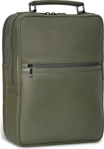 Compact Leather Travel Backpack