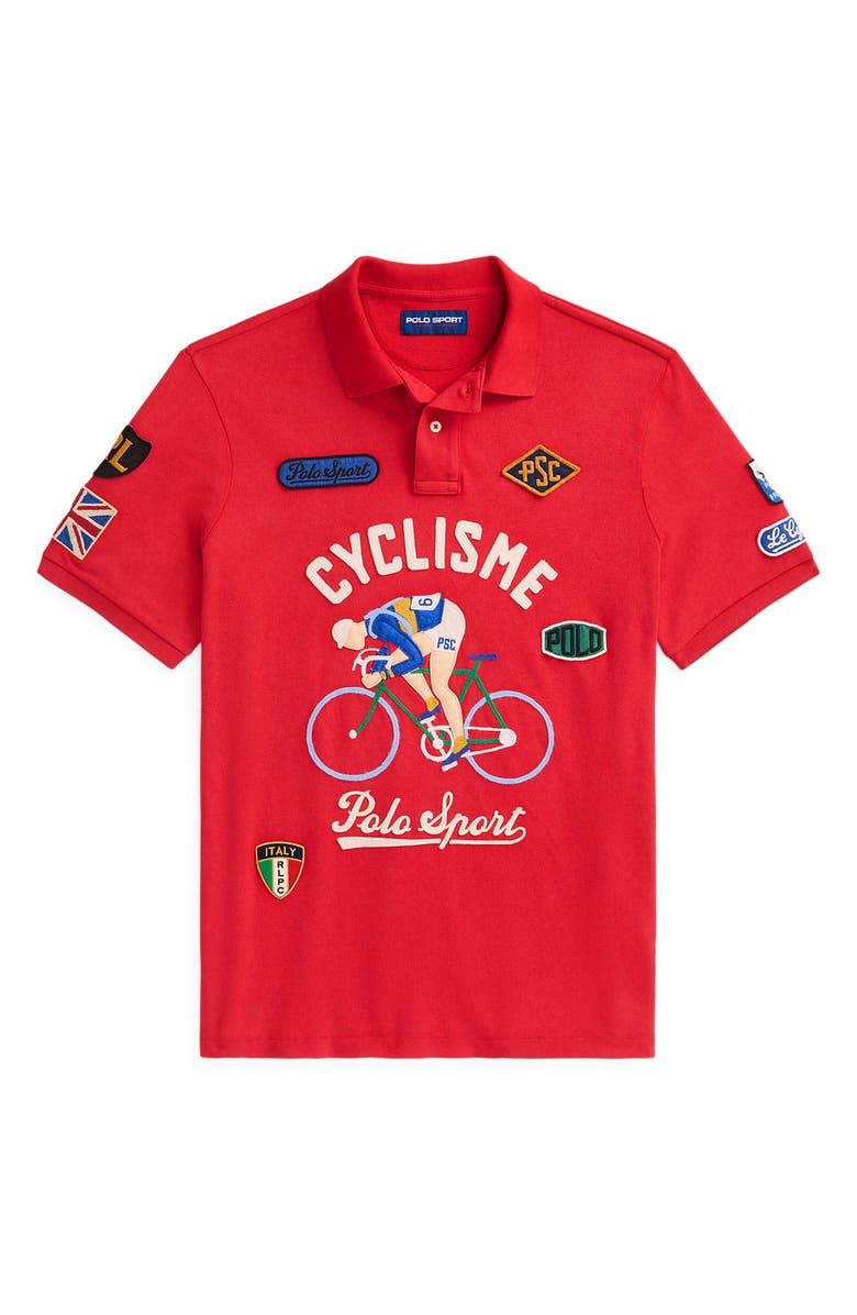 Polo Ralph Lauren Bicycle Embellished Cotton Graphic Polo, Alternate, color, 