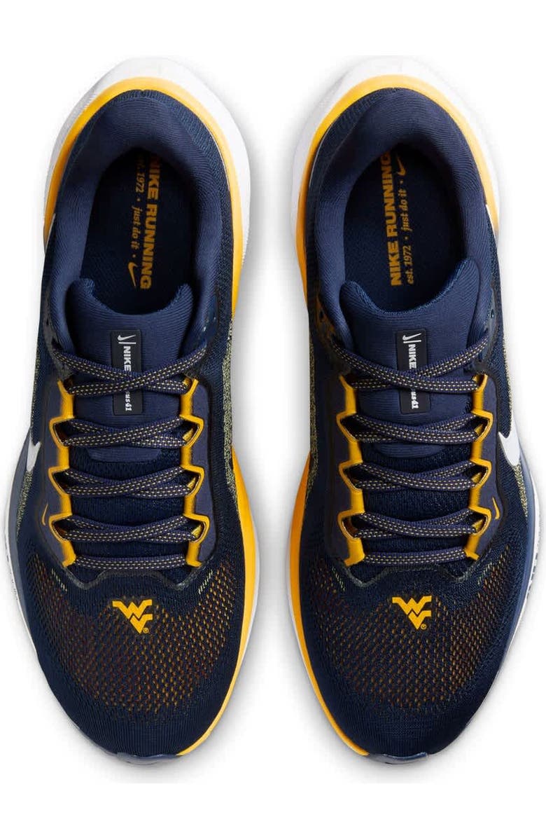 Nike Unisex Nike Navy West Virginia Mountaineers Zoom Pegasus 41 Running Shoes, Alternate, color,