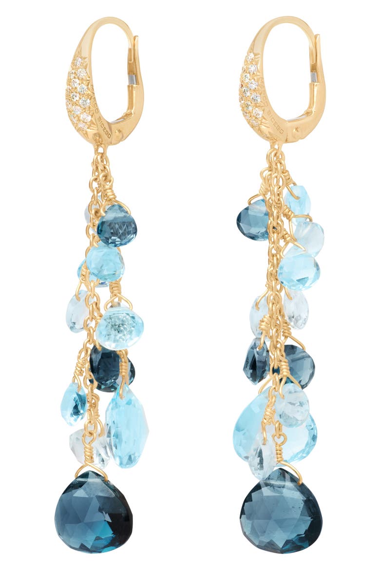 Paradise Mixed Topaz Drop Earrings, Main, color, 18K YELLOW GOLD