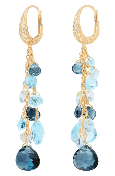 Paradise Mixed Topaz Drop Earrings
