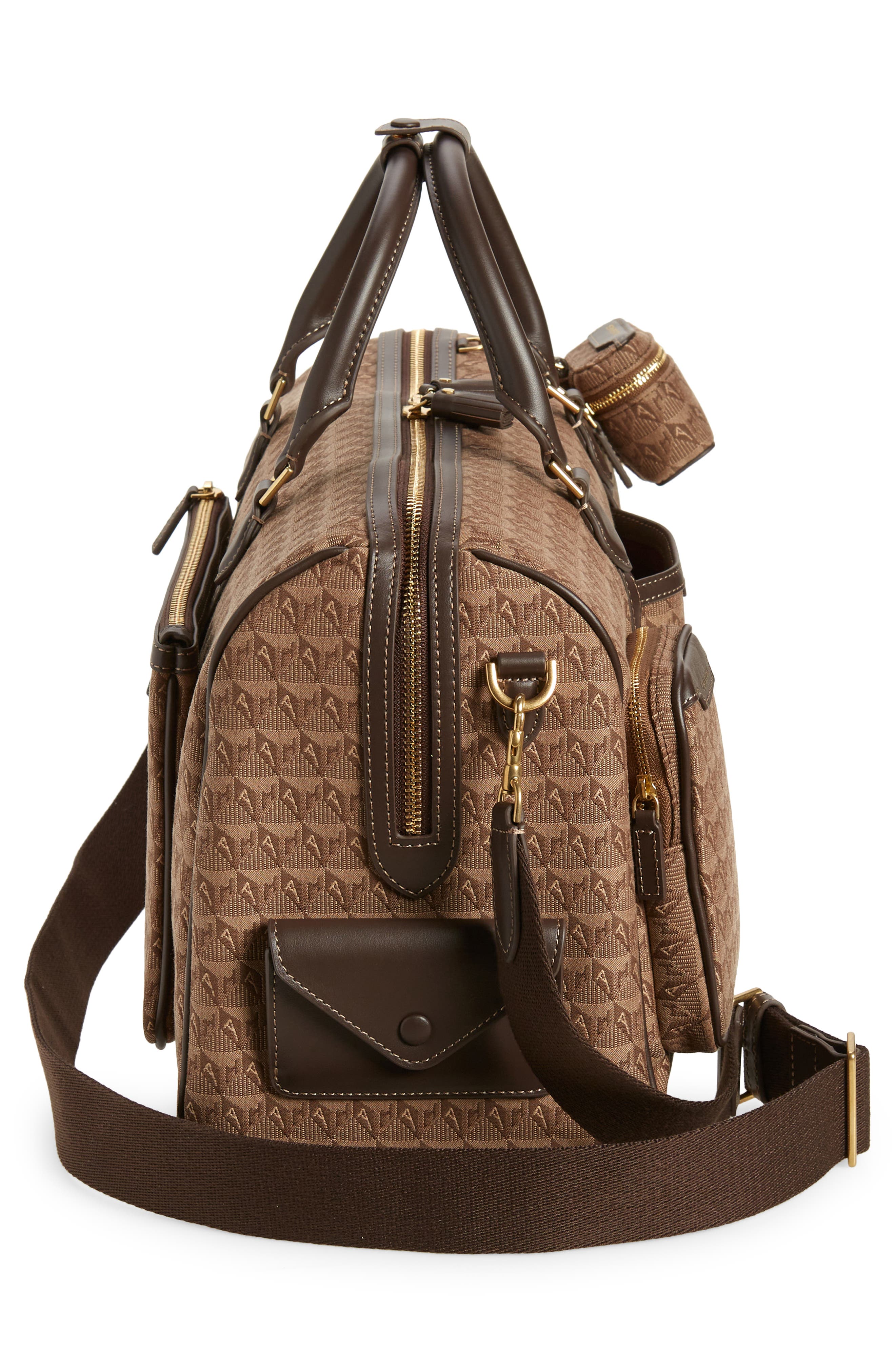 Anya Hindmarch In-Flight Jacquard Barrel Travel Bag, Alternate, color, 