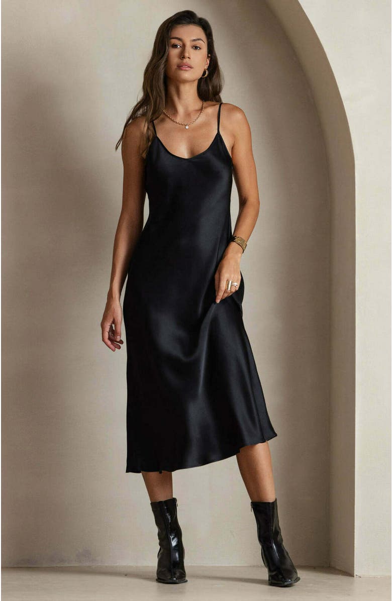 SILKSILKY Mulberry Silk Spaghetti Strap Long Nightgown, Alternate, color,