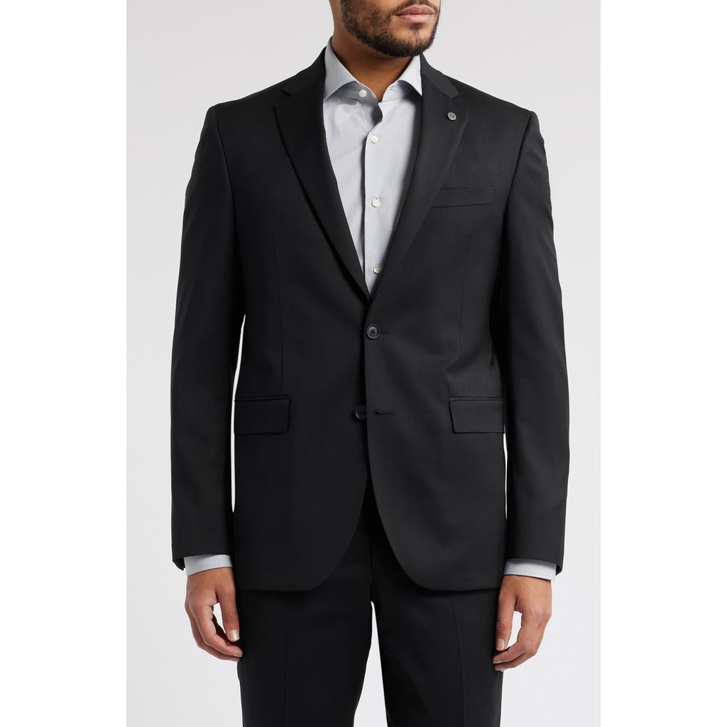 Allsaints Ross Slim Fit Stretch Wool Suit Jacket In Black
