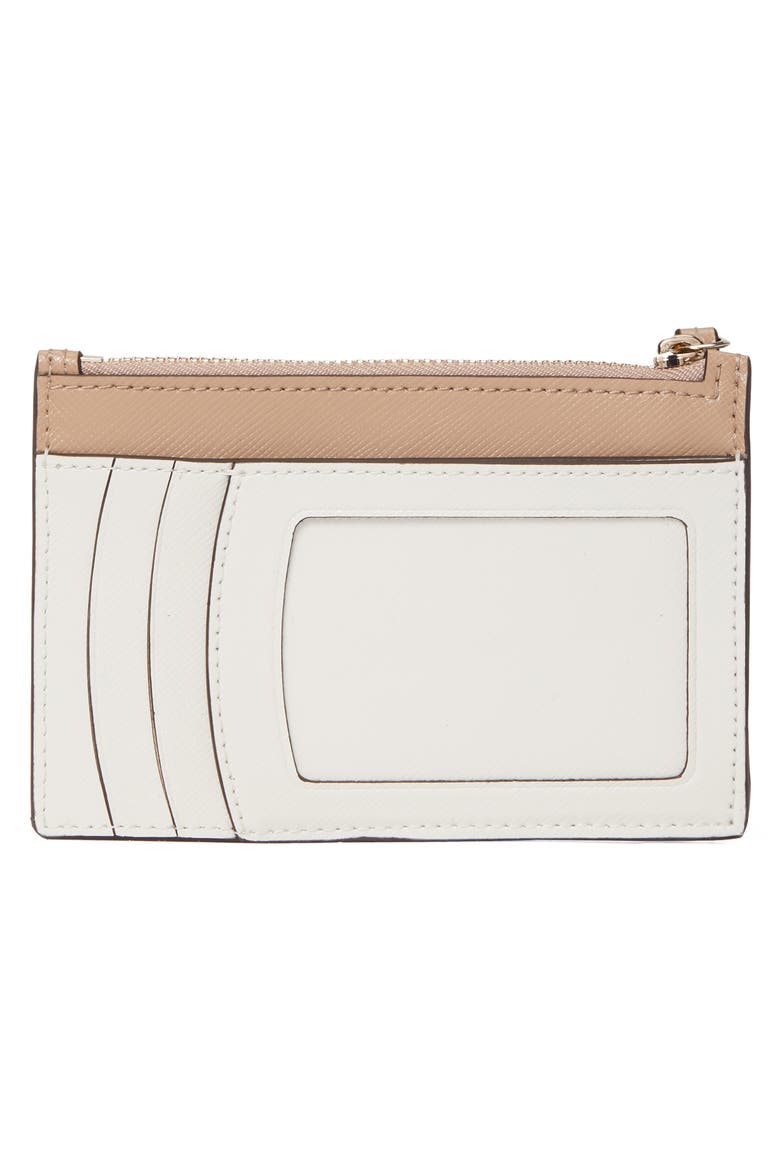 spencer leather wristlet card case, Alternate, color, PARCHMENT/ RAW PECAN