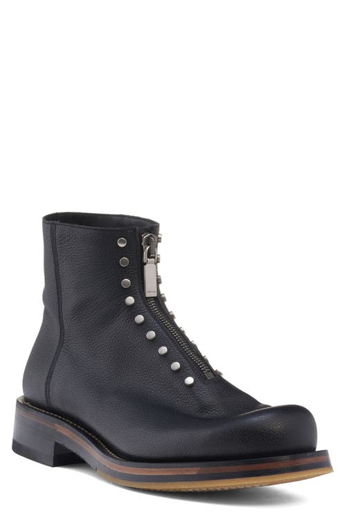 Alexander Mcqueen Chunky Sole Round Toe Studded Ankle Boots In Black
