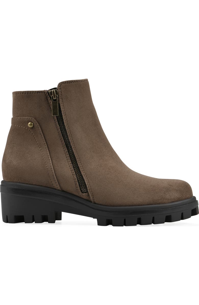 White Mountain Footwear Tahj Lug Sole Bootie, Alternate, color, Dark Taupe/ Faux/ Suede