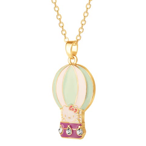Enamel and Clear Cyrstal 3D Hot Air Balloon Pendant