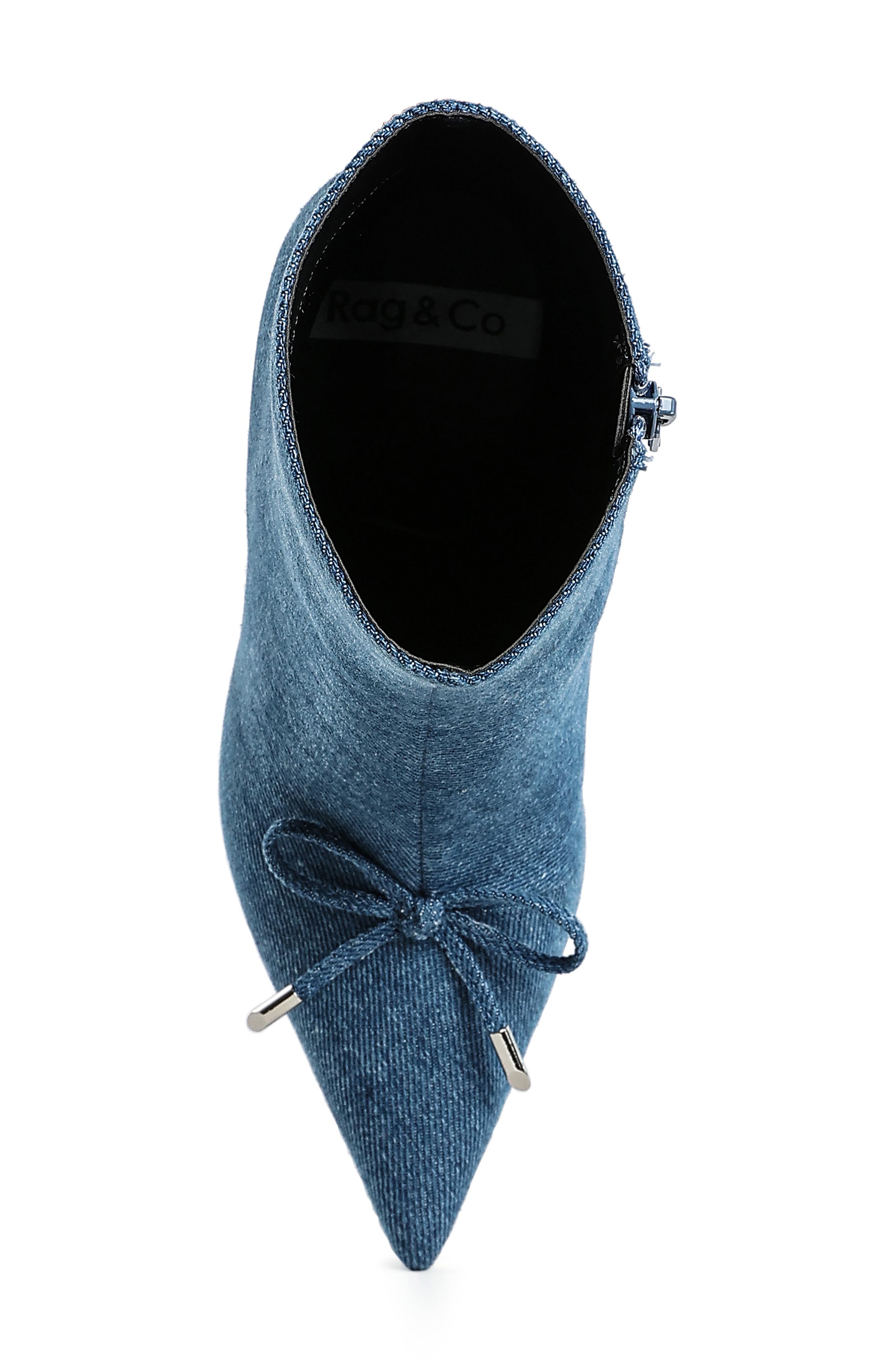 Rag & Co Milda Denim Pointed Toe Bootie, Alternate, color, Denim