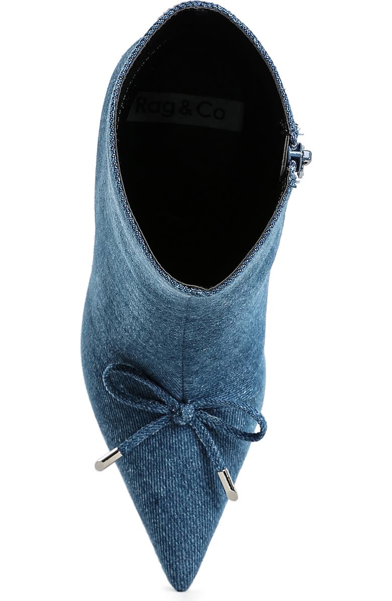 Rag & Co Milda Denim Pointed Toe Bootie, Alternate, color,