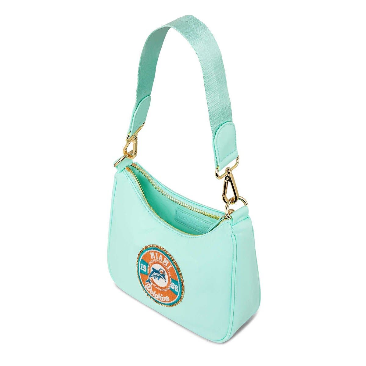 Stoney Clover Lane Stoney Clover Miami Dolphins Curved Crossbody Bag, Alternate, color, 